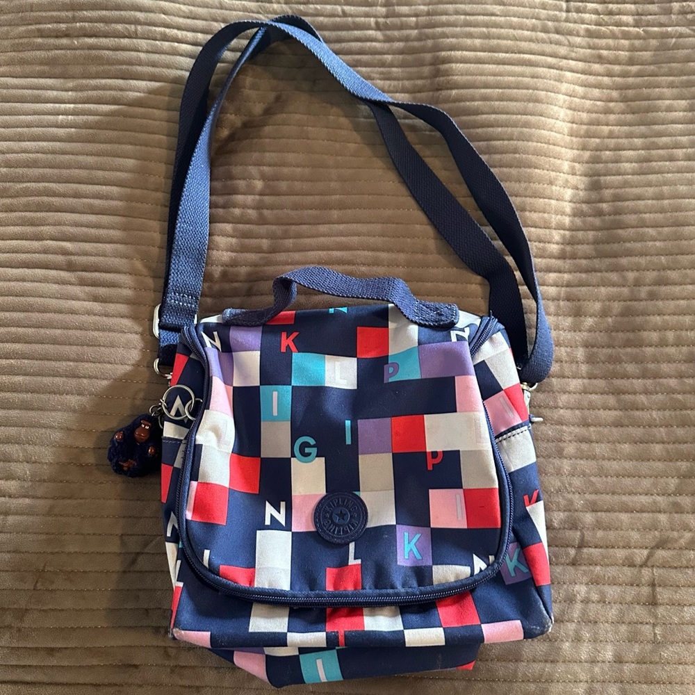 Kipling Kichirou Special Edition Kipling Squares Insulated Crossbudy Lunch Bag